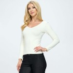 Wholesale women s Seamless Reversible V Neck Long Sleeve Top One Fits Most Seaml