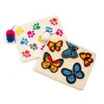 Wholesale canvas Seed Bead Butterfly Pouch Pom Zipper Zipper Closure L T Cotton