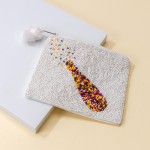 Wholesale canvas Seed Bead Champagne Pouch Pom Zipper Zipper Closure L T Cotton