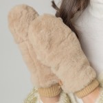 Wholesale do Everything Love Solid Convertible Faux Fur Mittens One Fits Most Po