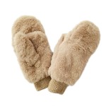 Wholesale do Everything Love Solid Convertible Faux Fur Mittens One Fits Most Po