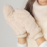 Wholesale do Everything Love Solid Convertible Faux Fur Mittens One Fits Most Po