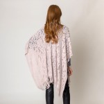 Wholesale solid Color Knit Lace Ruana Wrap Tassel Hem One Fits Most Acrylic