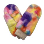 Faux Fur Mittens With Finger Opening & Knit Cuff 

- One Size Fits Most 
- 100% Polyester 