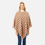 Plaid Knit Poncho.

- One Size Fits Most (0-14)
- 100% Polyester