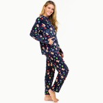 Wholesale super Soft Fleeced Christmas Gingerbread Man Print Pajama Set Inseam S