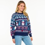 Wholesale knitted Christmas Sweater Snowman Snowflakes Print S M Fits US Women s