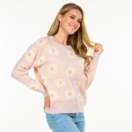 Wholesale knitted Sweater Daisy Print S M Fits US Women s M L Fits US Women s Po