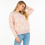 Wholesale knitted Sweater Daisy Print S M Fits US Women s M L Fits US Women s Po