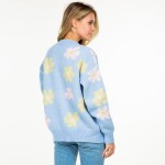 Wholesale knitted Cardigan Daisy Print S M Fits US Women s M L Fits US Women s P