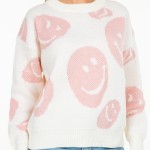 Wholesale knitted Smile Sweater S M Fits US Women s M L Fits US Women s Polyeste