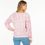 Wholesale knitted V Neck Confetti Sweater S M Fits US Women s M L Fits US Women