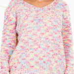 Wholesale knitted V Neck Confetti Sweater S M Fits US Women s M L Fits US Women