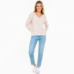 Wholesale knitted V Neck Confetti Sweater S M Fits US Women s M L Fits US Women