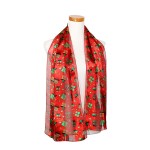 Wholesale christmas Present Printed Satin Scarf Polyester L W