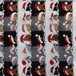 Wholesale christmas Dog Cat Printed Satin Scarf Polyester L W