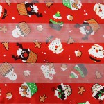 Wholesale christmas Santa Cupcake Printed Satin Scarf Polyester L W