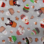 Wholesale christmas Santa Cupcake Printed Satin Scarf Polyester L W