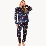 Wholesale super Soft Fleeced Christmas Gingerbread Man Print Pajama Set Inseam S