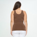 Wholesale lady s Plus V U Neckline Reversible Seamless Tank Shoulder Straps Back