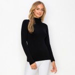 Wholesale women s Basic Seamless Mock Neck Long Sleeve Top Mock neck Seamless Lo