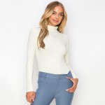 Wholesale women s Basic Seamless Mock Neck Long Sleeve Top Mock neck Seamless Lo