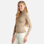 Wholesale women s Basic Seamless Mock Neck Long Sleeve Top Mock neck Seamless Lo