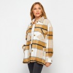 Wholesale heavy Weight Soft Knit Oversized Button Down Pocket Shacket Oversized