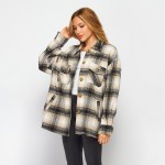 Wholesale heavy Weight Soft Knit Oversized Button Down Pocket Shacket Oversized