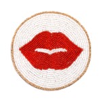 Seed Bead Kiss Coaster

- Approximately 4" Diameter