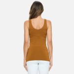 Wholesale women s Seamless Reversible V Neck Tank Top shoulder straps V neckline