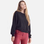 Wholesale women s Relaxed Ribbed Corduroy Long Sleeve Top Pack Relaxed Fit Cordu
