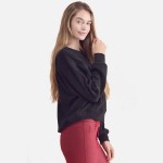 Wholesale women s Relaxed Ribbed Corduroy Long Sleeve Top Pack Relaxed Fit Cordu