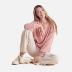 Wholesale women s Relaxed Ribbed Corduroy Long Sleeve Top Pack Relaxed Fit Cordu