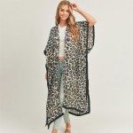 Wholesale lightweight Animal Print Kimono Duster One fits most Polyester