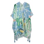 Wholesale do Everything Love Tropical Floral Print Kimono Tassel Details One Fit