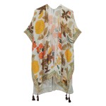 Wholesale do Everything Love Floral Print Kimono Tassels One Fits Most Polyester