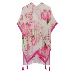 Wholesale do Everything Love Painterly Flower Kimono One Fits Most Polyester