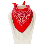 Ball Chain Tassel Fringe Bandana Scarf 

- Approximately 21" L x 21" W 
- 100% Cotton