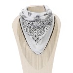 Ball Chain Tassel Fringe Bandana Scarf 

- Approximately 21" L x 21" W 
- 100% Cotton