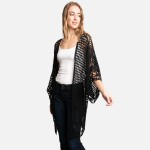 Wholesale comfyLuxe Lightweight Chunky Crochet Kimono One Fits Most Cotton