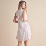 Wholesale women s Fit Flare V Neck Tie Dye Dress Mini Sleeveless V neckline Tie