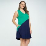 Women’s Voluminous Color Block Dress

- Knee-length
- A-line design
- Buttery soft fabric
- V-neckline
- Color block
- Smooth and stretchy
- Two hidden side pockets
- 95% Rayon, 5% Spandex
