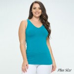 Wholesale lady s Plus V U Neckline Reversible Seamless Tank Shoulder Straps Back