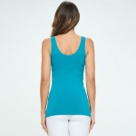 Wholesale women s Seamless Reversible V Neck Tank Top shoulder straps V neckline