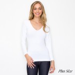Wholesale women s Seamless Reversible V Neck Long Sleeve Top Seamless Long sleev