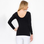 Wholesale women s Seamless Reversible V Neck Long Sleeve Top Seamless Long sleev