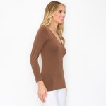 Wholesale women s Seamless Reversible V Neck Long Sleeve Top Seamless Long sleev