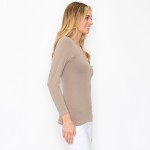 Wholesale women s Seamless Reversible V Neck Long Sleeve Top Seamless Long sleev