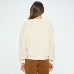 Wholesale women s Relaxed Ribbed Corduroy Long Sleeve Top Pack Relaxed Fit Cordu